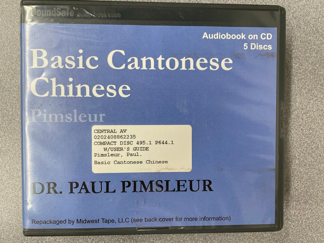 Basic Cantonese Chinese, Pimsleur, Paul [2006] FL 6/23