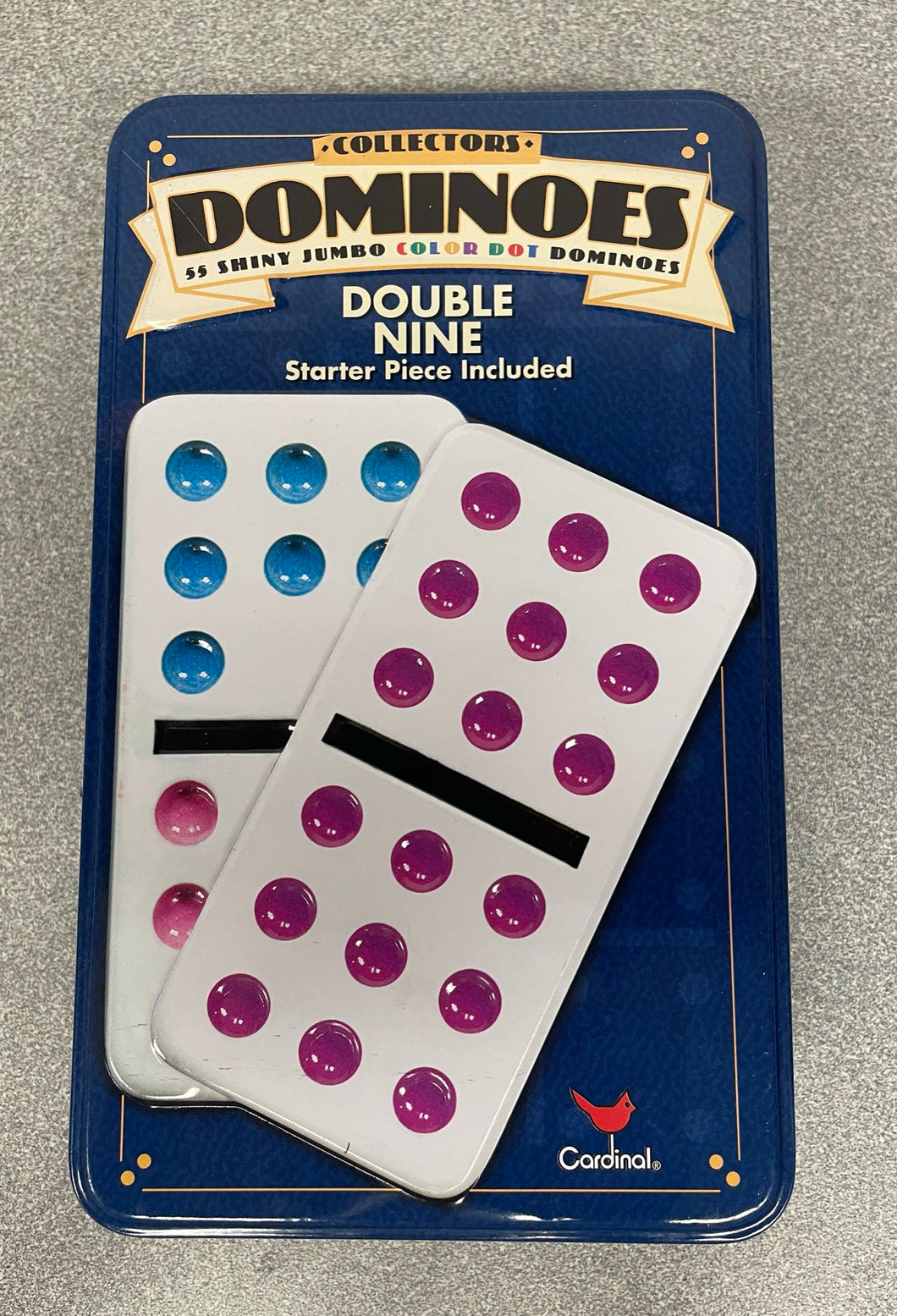 Collectors Dominoes: 55 Shiny Jumbo Color Dot Dominoes: Double Nine Starter Piece Included [1998] CG 7/23