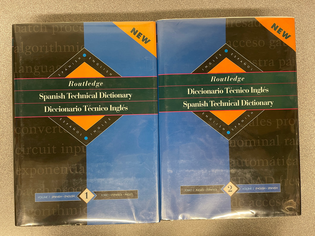 Routledge Spanish Technical Dictionary, Volumes 1 and 2 [1997] SS 5/24