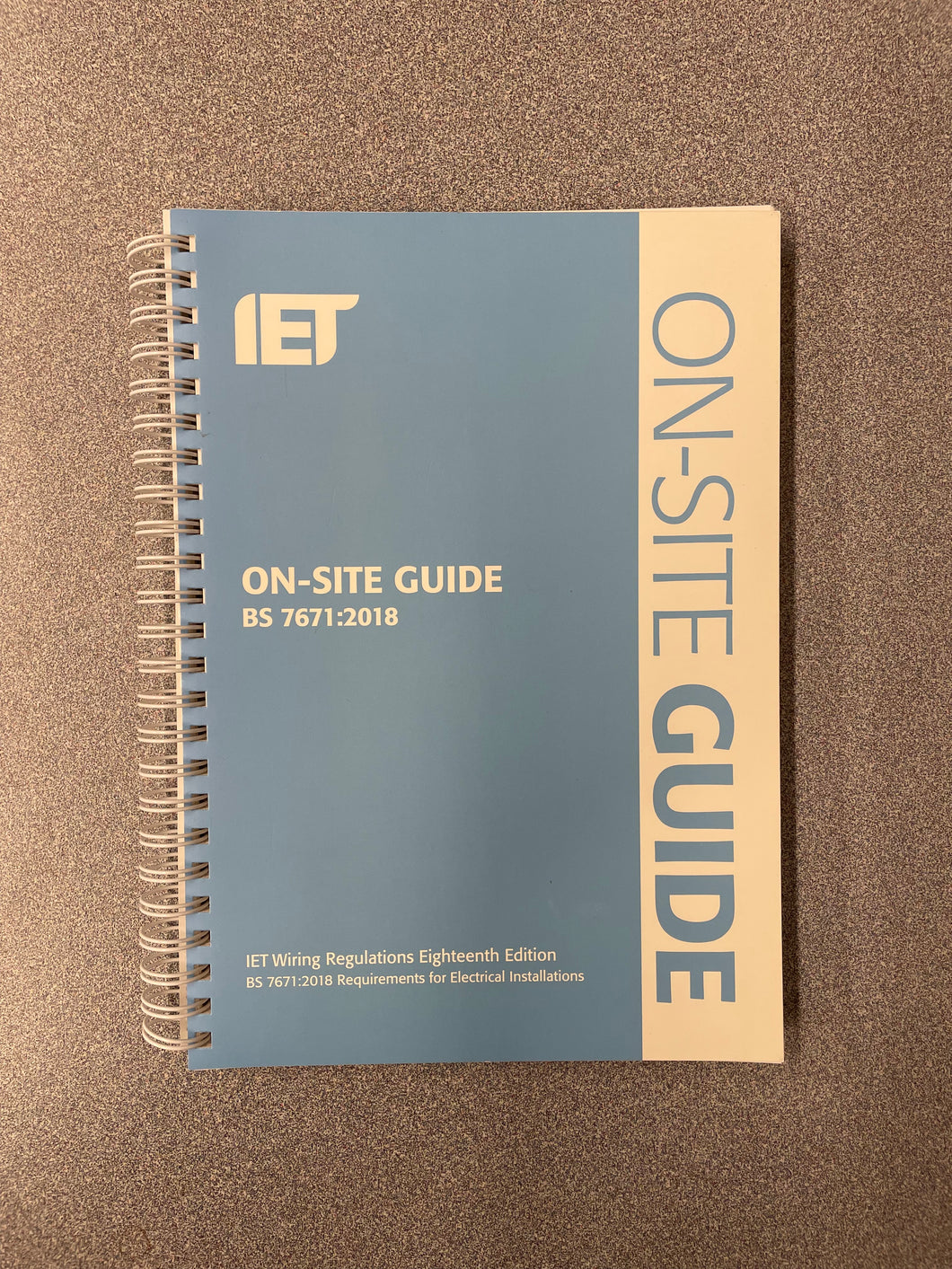 (REF) On-Site Guide BS 7671:2018, IET Wiring Regulations Eighteenth Edition [2014] 8/25