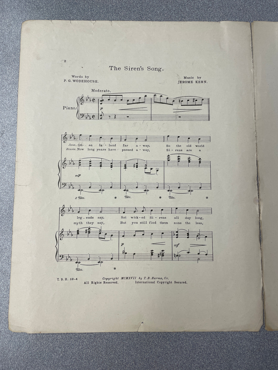 The Siren's Song, Bolton, Bolton, Guy and P. F. Wodehouse [1907] MU 8/24