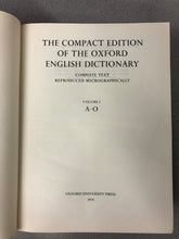 Load image into Gallery viewer, The Compact Edition of the Oxford English Dictionary, two volume set. Thirteenth Printing, Oxford University Press [June 1976]  SS
